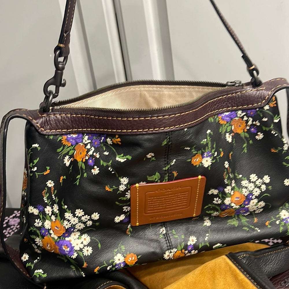 Coach Black and Tan Leather Tote - Picture 2 of 16